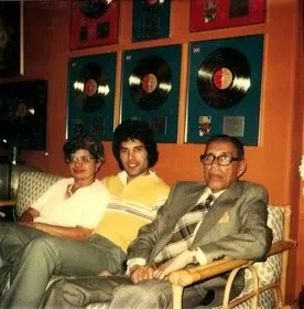 With his parents Jer and Bomi Bulsara in the early 1980s