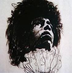 Jimi Hendrix drawn by Freddie Mercury