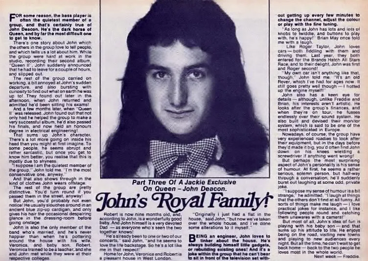 John Deacon Magazine Article
